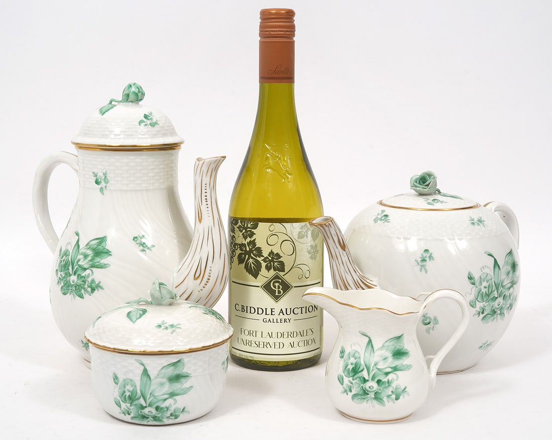 Herend "Chinese Bouquet Green" 4pc Tea Group (1 of 7)