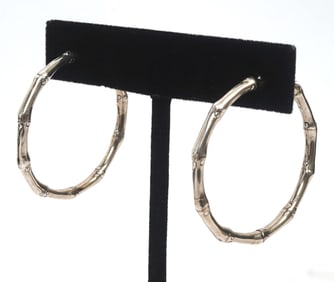 John Hardy bamboo style Sterling Earrings