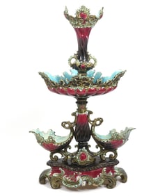 Majolica Large Ceramic Centerpiece