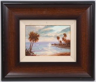 Julio Carballosa Cuban Coastal O/B Signed Painting