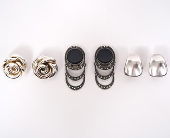 Three Pairs of Sterling Earrings