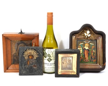 Group of Four Russian Orthodox Icons