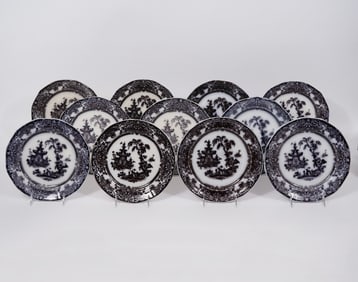 34 Pc English Corean Mulberry Ironstone Group