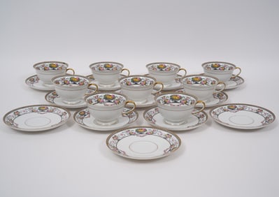 Rosenthal 'Della Robbia' Porcelain Cups Saucers