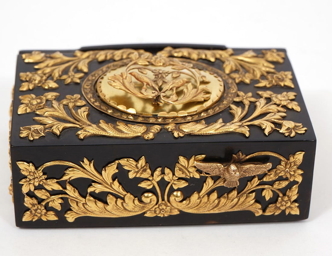 Early 19th C. Gold Accented Singing Bird Box AS-IS- Test 19K Gold (1 of 12)