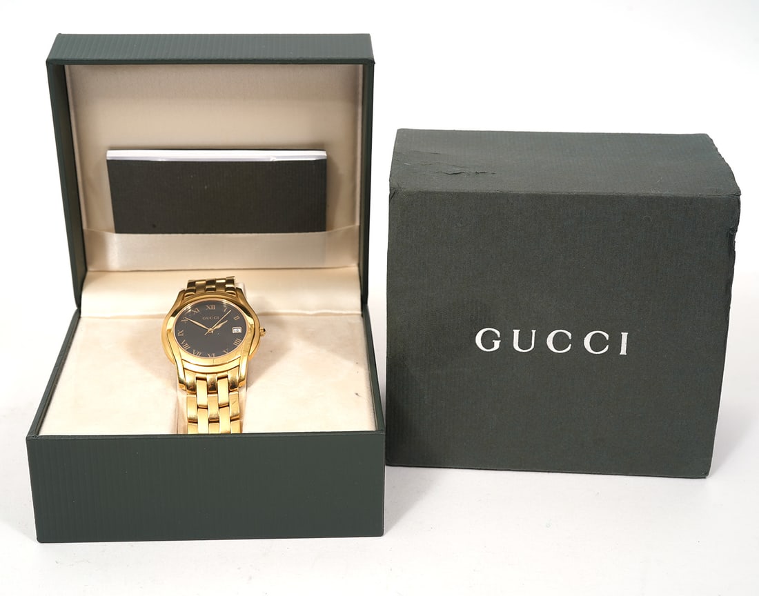 Gucci Gold-Tone Black Dial Quartz Watch (1 of 6)