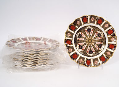 Royal Crown Derby "Old Imari" 12 Dessert Plates