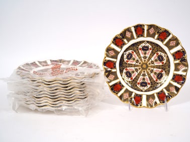 Royal Crown Derby "Old Imari" 12 Dessert Plates
