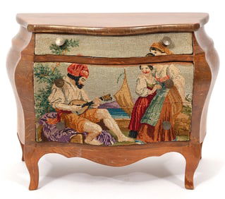 Italian Mini Three-Drawer Dresser with Needlepoint