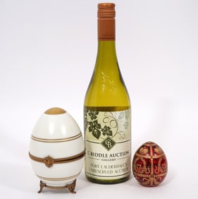Two Decorative Eggs After Faberge