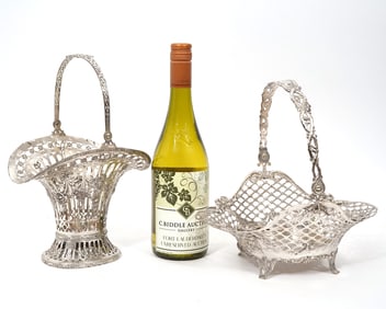 Two Reticulated 800 Silver Baskets