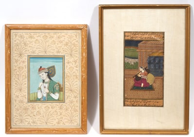 Two Indian Gouache Paintings of Female Figures