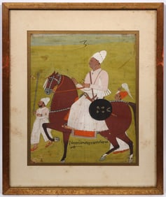 Indian Watercolor & Gouache Royalty on Horseback