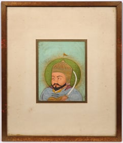 Indian Gouache Painting of Royal Figure