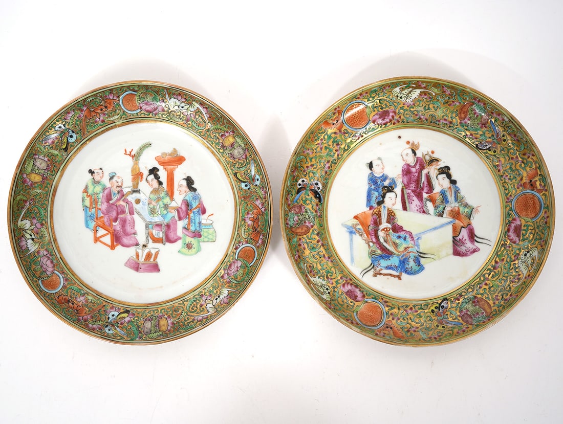 Two Chinese Rose Canton Small Plates (1 of 6)