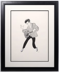 Al Hirschfeld 'Elvis Presley' Lithograph S/N