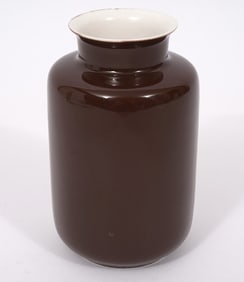 Chinese Brown Glaze Signed Porcelain Vase
