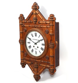 Decorative Faux Bamboo Wall Clock