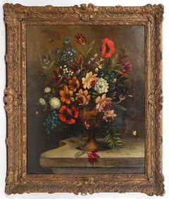 J. Van Doust Signed Floral Still Life O/C Painting