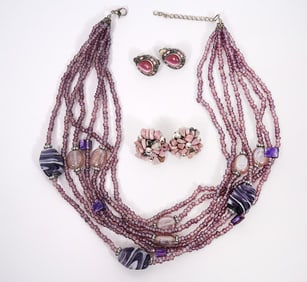 Pink/Purple Theme Group of Jewelry 3Pcs