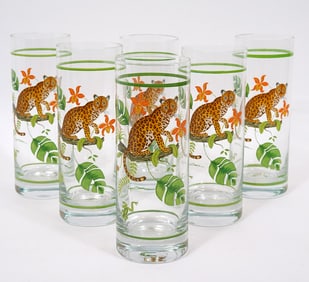 6 Lynn Chase "Jungle Jaguar" Tall Glasses