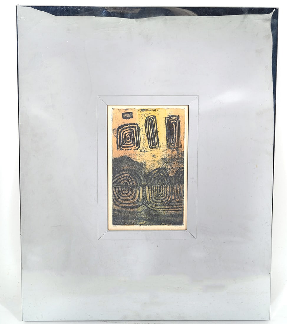 Harris G Strong "Maze" Litho S/N: Harris G Strong (American, 1920 - 2006 ) "Maze" signed lower right and numbered in pencil lower left (154/300). Mounted in mirror frame. Measurements: Visual image - 6"H x 10"W, Frame - 25"H x 16"W. C