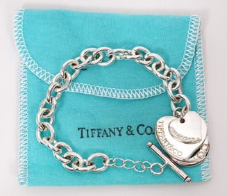 Tiffany & Co Sterling Hearts Link Bracelet