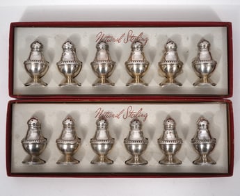12 National Sterling Salt & Pepper Shakers