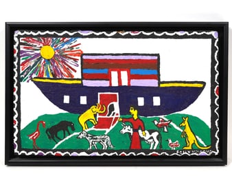 Felix Virgous 'Noah's Ark' Acrylic Painting
