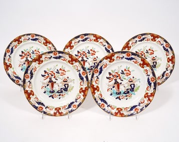 Five Mason's Imari-Style Porcelain Salad Plates