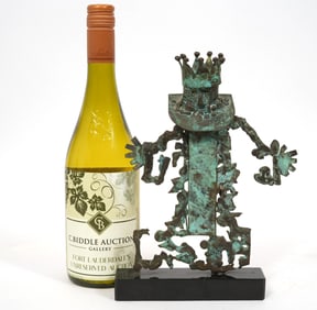 Eugene Dobos Brutalist Patinated Brass Sculpture