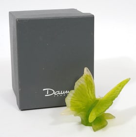 Daum Crystal Butterfly in Subtle Shade of Green
