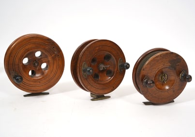 2 Eton Sun Vintage Wooden Fishing Reels 1 Unknown