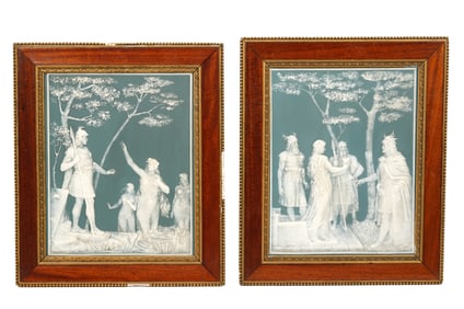 Pair of Mettlach Phanolith German Plaques