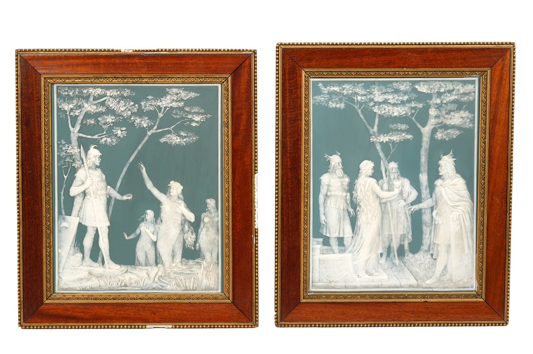 Pair of Mettlach Phanolith German Plaques (1 of 6)