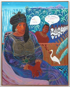 Robert Roberg African Queen Large Acrylic Painting