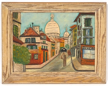 Unsigned O/B Parisian Street Scene
