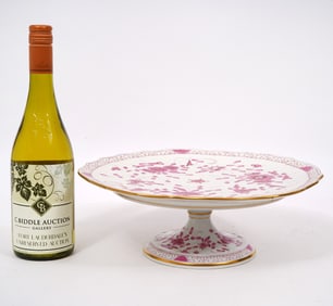 Meissen Porcelain Indian Pink Flower Cake Stand