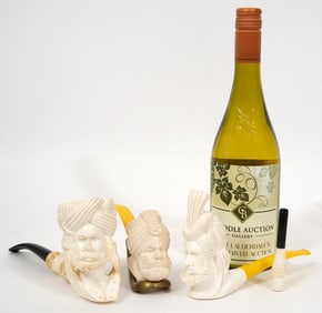 Four Carved Meerschaum Pipes