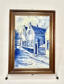Delft Blue & White Porcelain Tiles Dutch Street