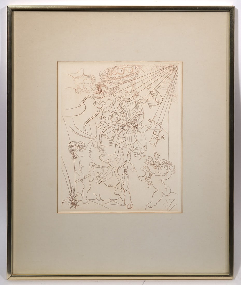 After Salvador Dali "Autumn" Drypoint Etching (1 of 3)