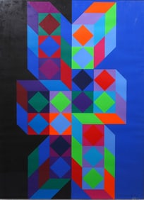 Vasarely Silkscreen Print Munich Olympics 1972