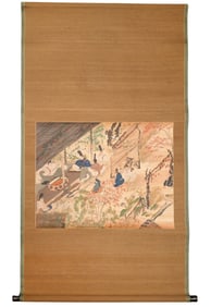 Large Chinese Scroll in Original Wood Box