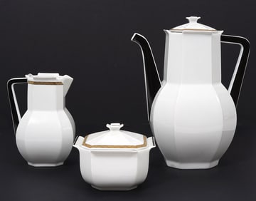 Bernardaud Limoges "Prince Noir" 3 Pc. Coffee Set