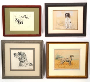 Four Framed Hunting Dog Prints