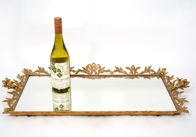 Large Neo-Classical Gilt Bronze Mirrored Plateau