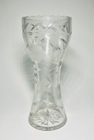Clear and Frosted Crystal Corset Vase