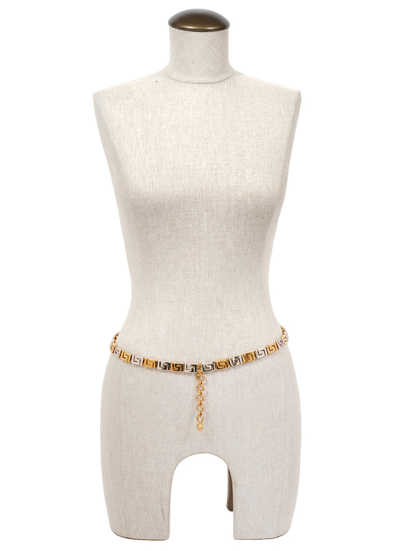 Gianni Versace Gold & Silver Greek Key Belt (1 of 4)