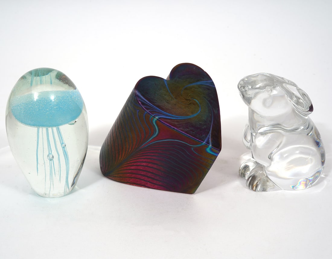 Group of Three Glass Paperweights (1 of 7)