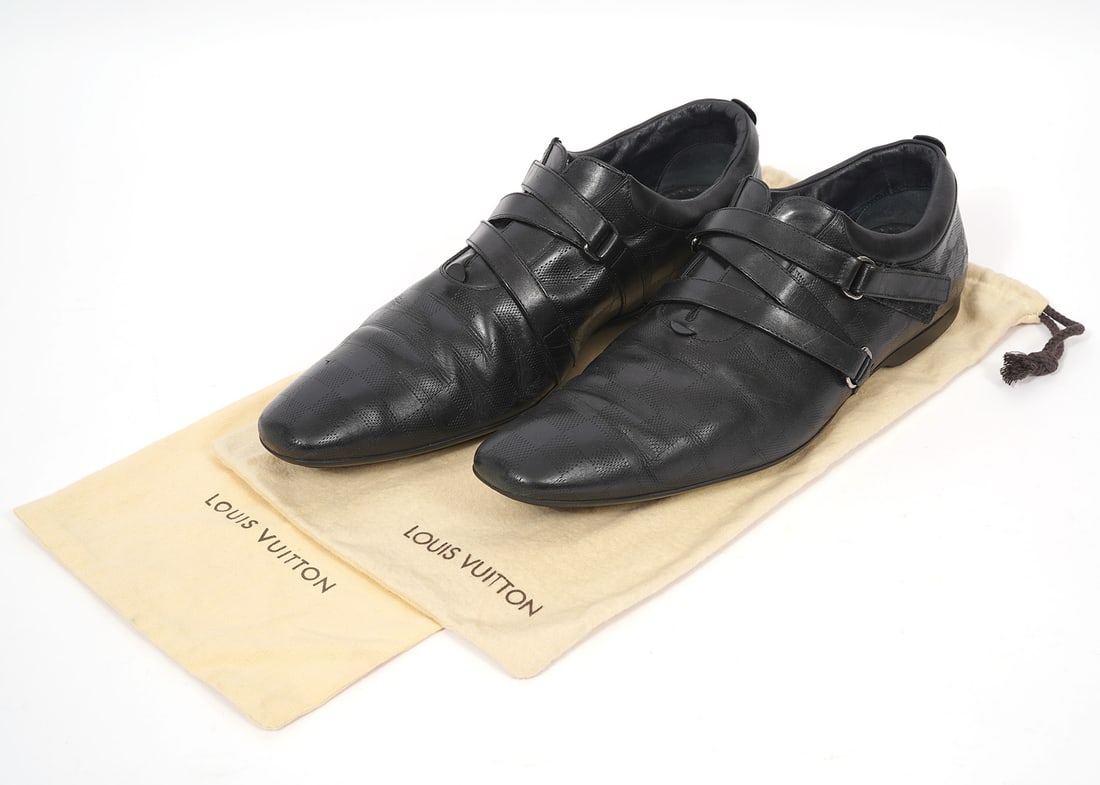Louis Vuitton Men's Double Strap Black Dress Shoes (1 of 10)